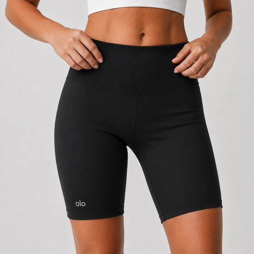 High-Waist Logo Biker Shorts