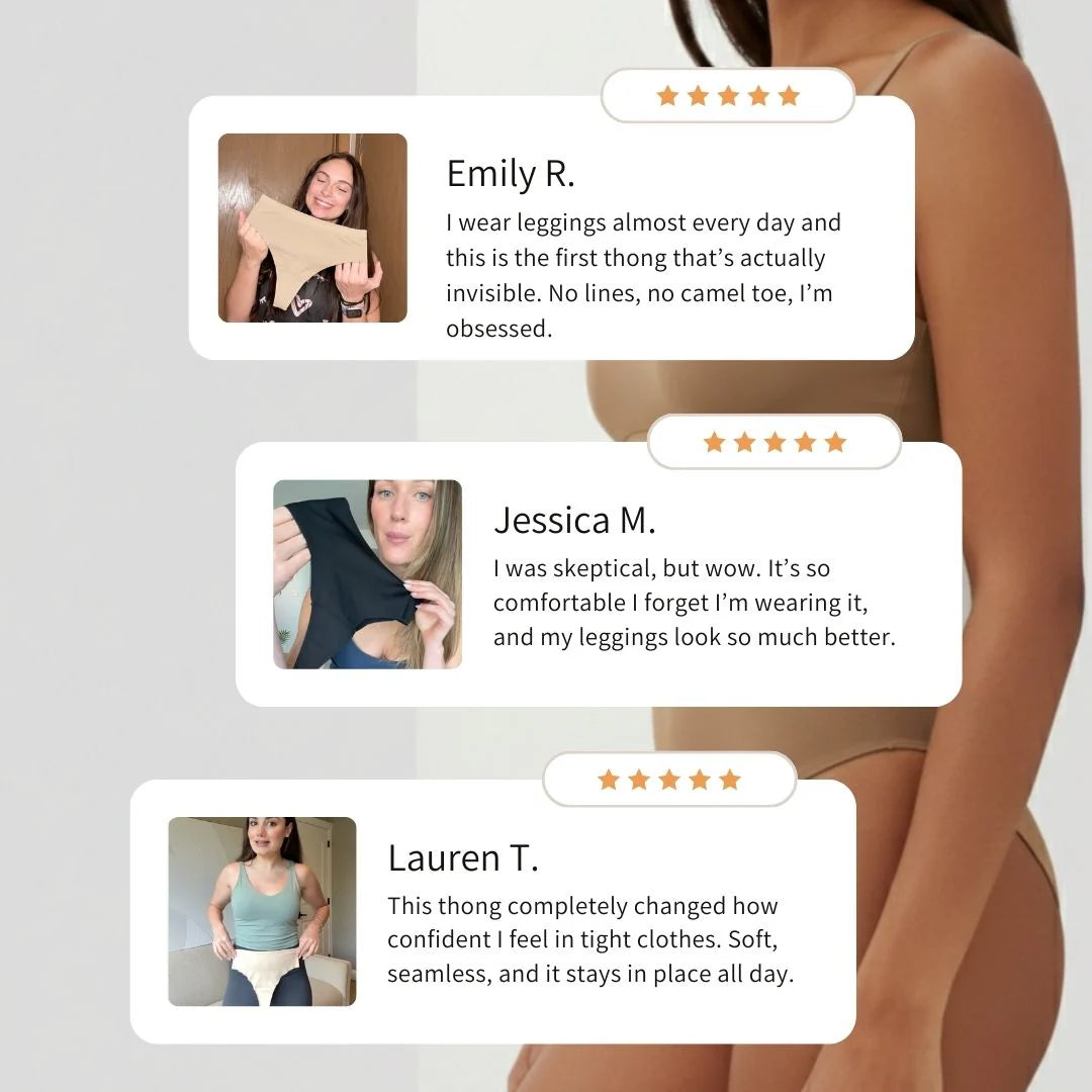 OLO Invisible Camel Toe Thong High Rise