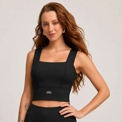 Square-Neck Longline Sports Bra