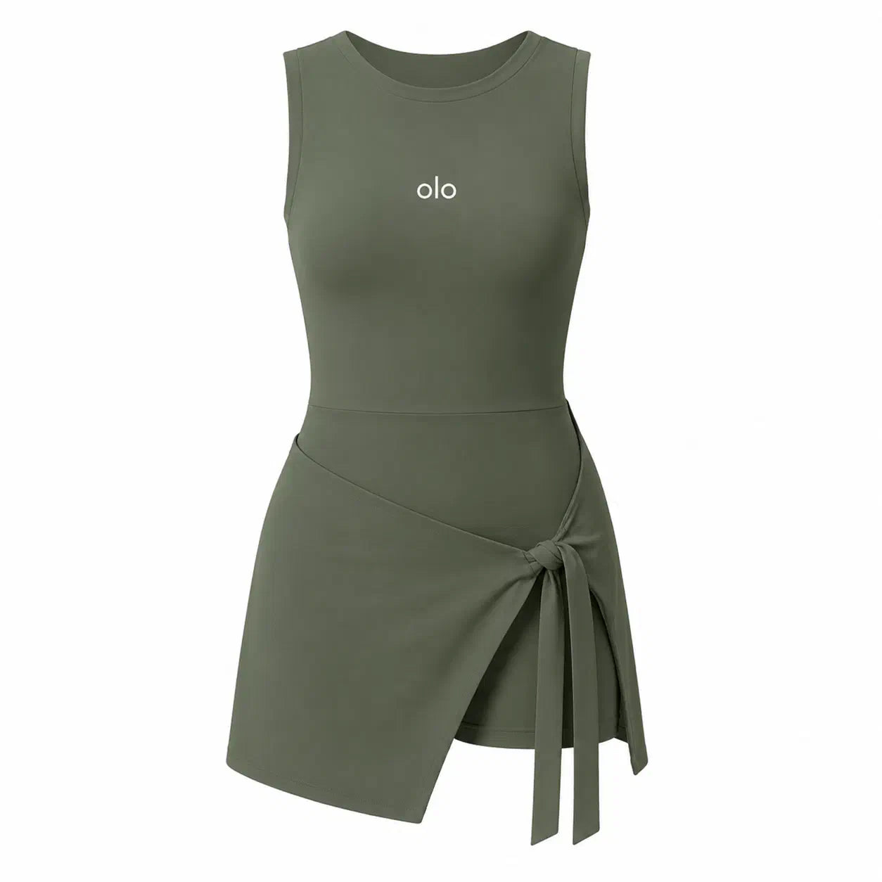Tie-Wrap Sleeveless Skort Dress