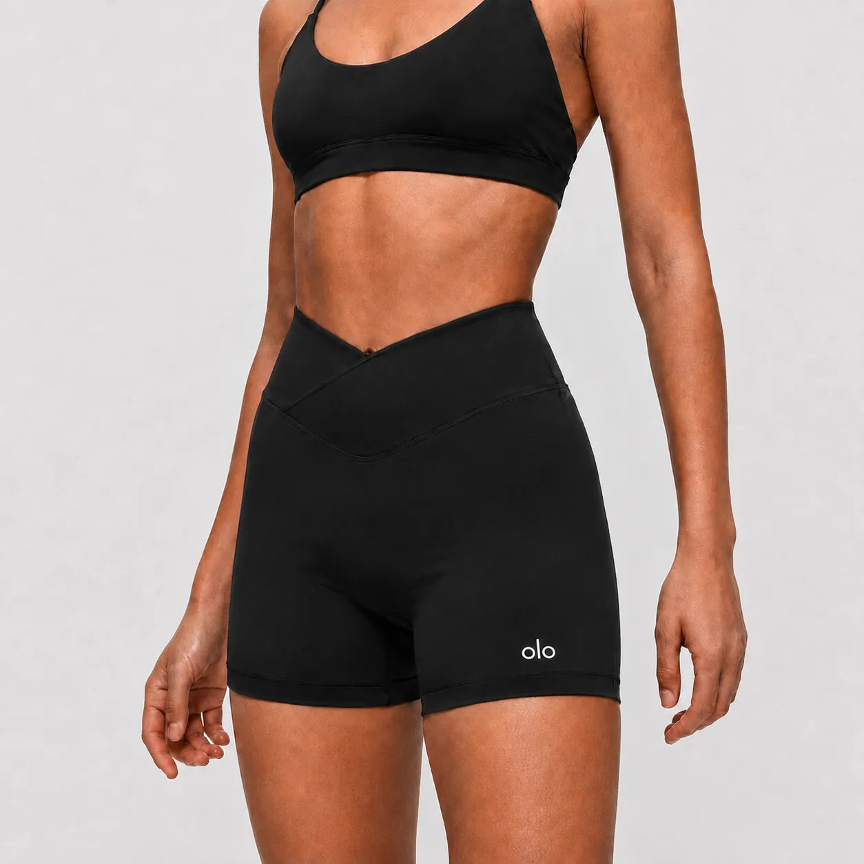 Crossover-Waist Active Shorts