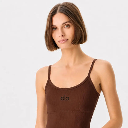 Ribbed Cami Sports Bra