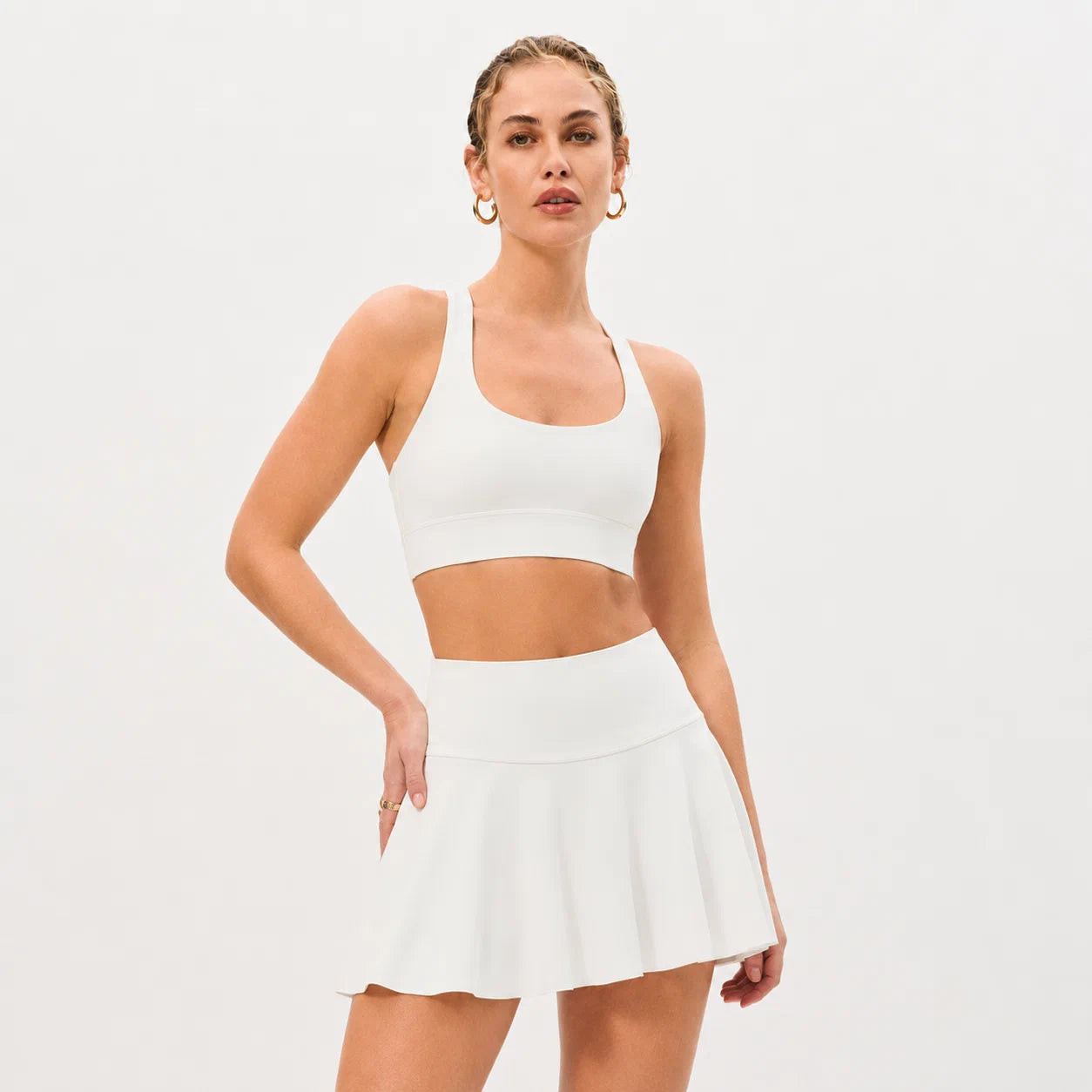 High-Waist Pleated Skort