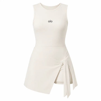 Tie-Wrap Sleeveless Skort Dress
