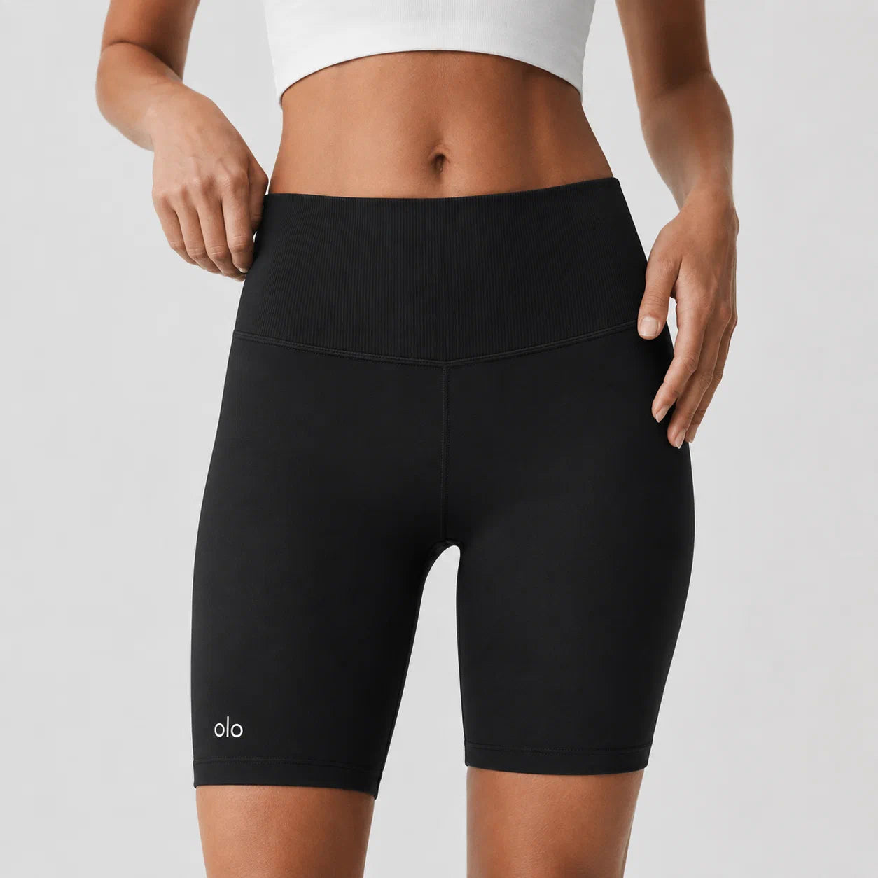 High-Waist Logo Biker Shorts