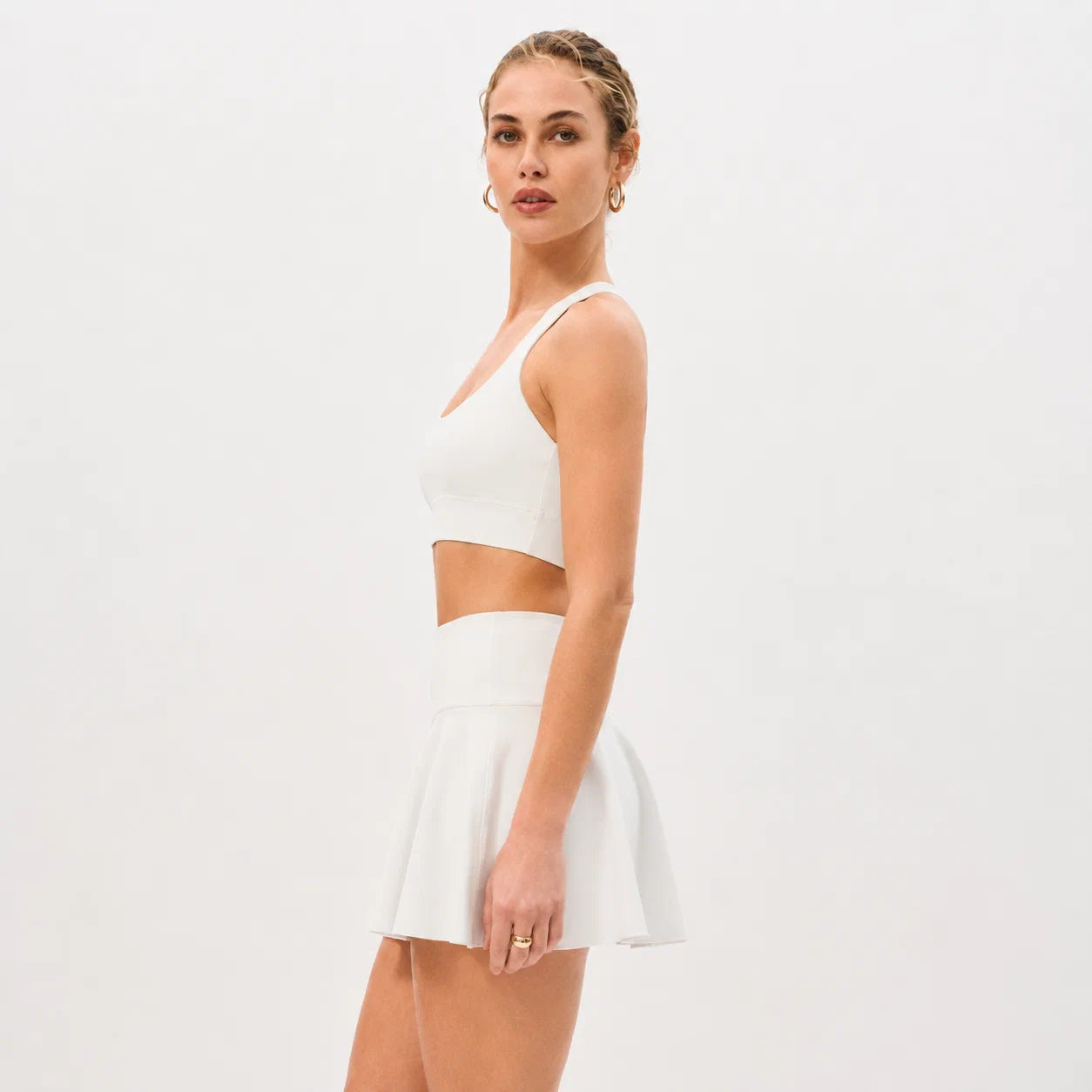 High-Waist Pleated Skort