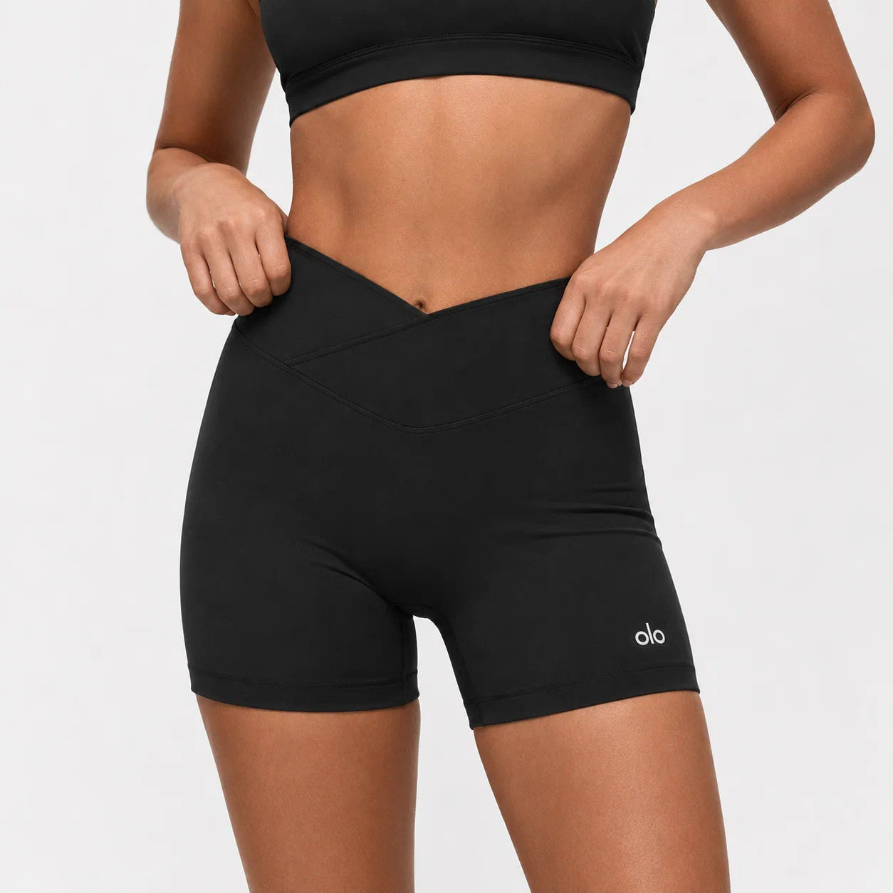 Crossover-Waist Active Shorts