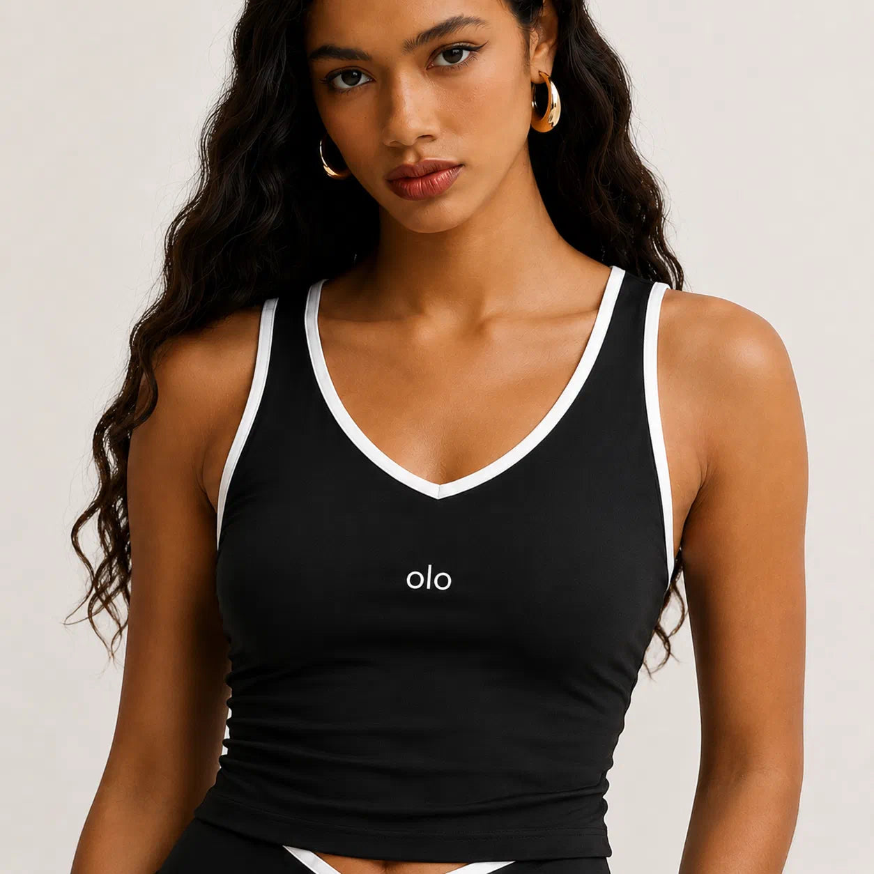 V-Neck Contrast Biker Set