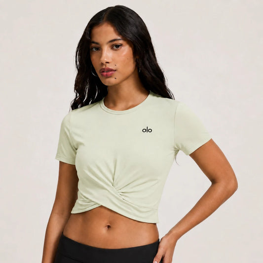 Twist-Front Cropped Tee