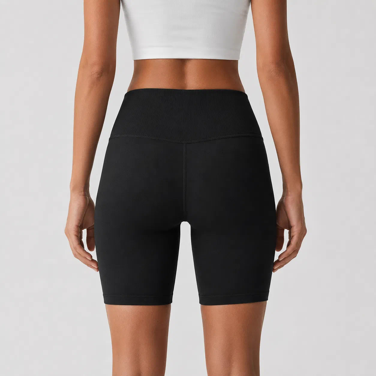 High-Waist Logo Biker Shorts
