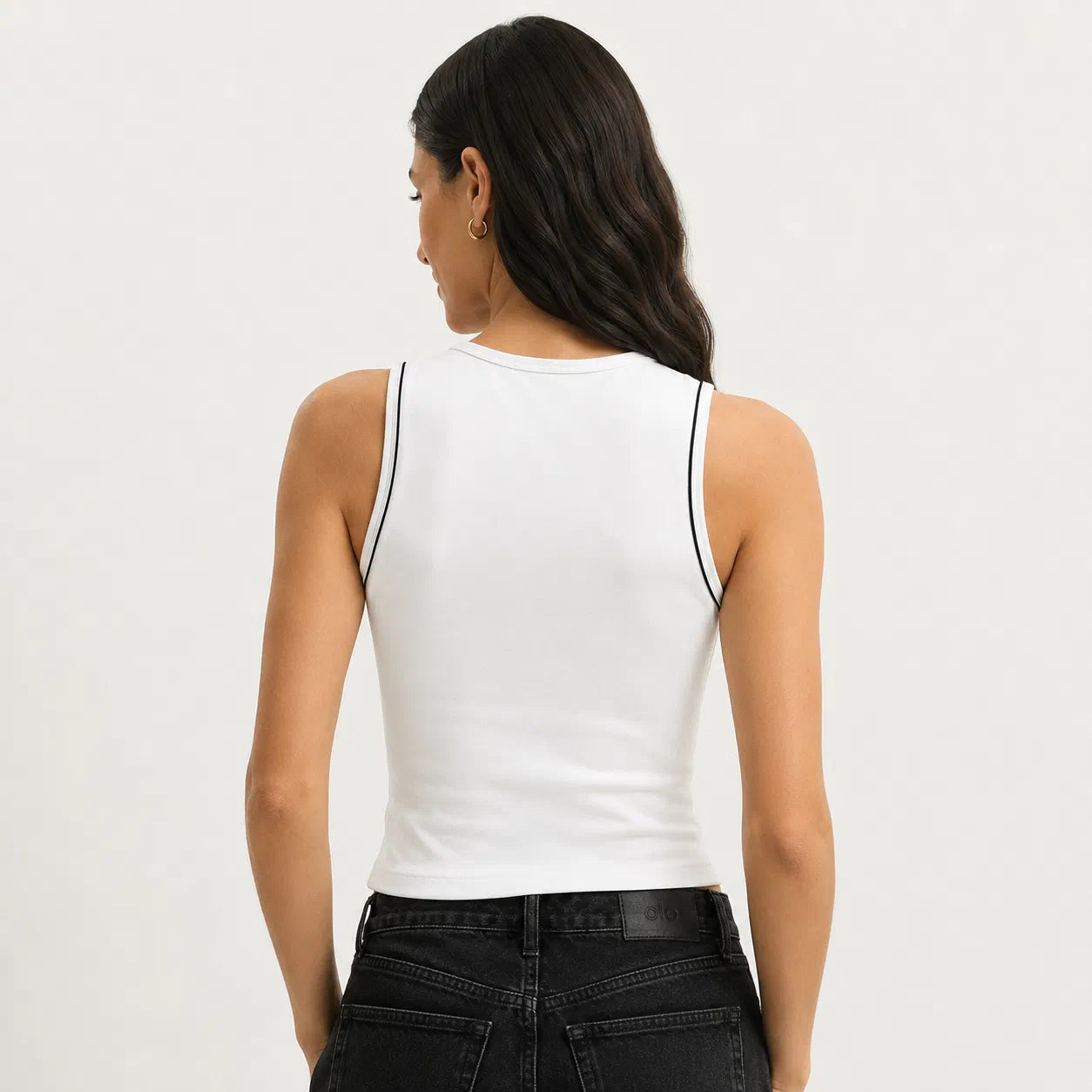 Piped Cropped Tank Top