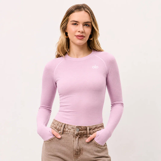 Textured Long-Sleeve Training Top