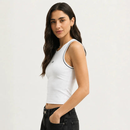 Piped Cropped Tank Top