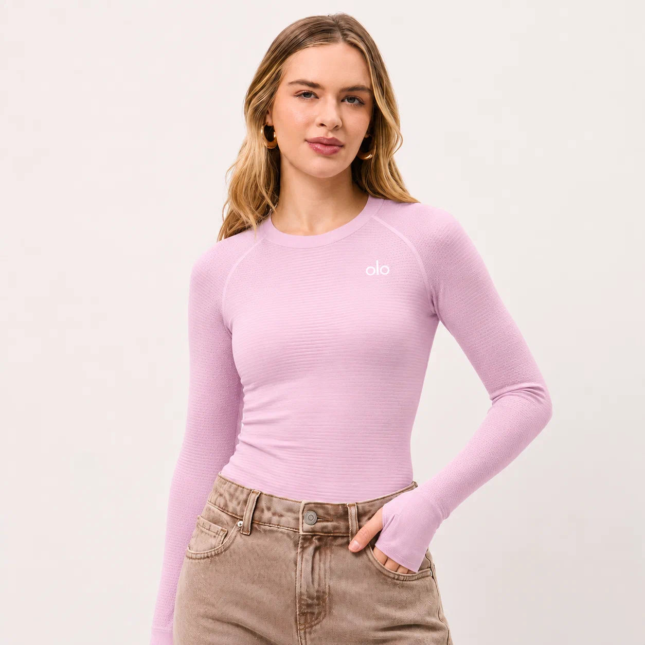 Textured Long-Sleeve Training Top