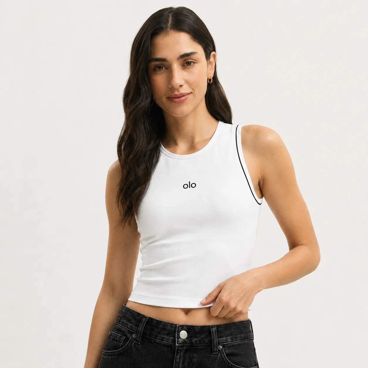 Piped Cropped Tank Top