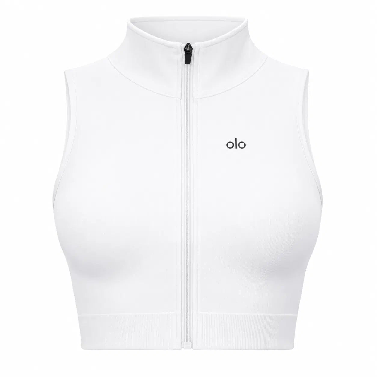 Zip-Front Mock-Neck Active Top