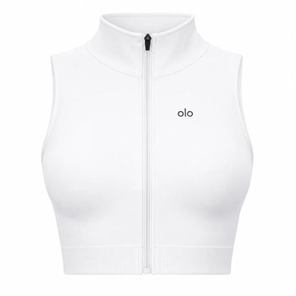 Zip-Front Mock-Neck Active Top