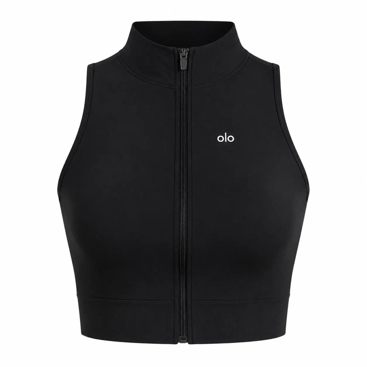 Zip-Front Mock-Neck Active Top