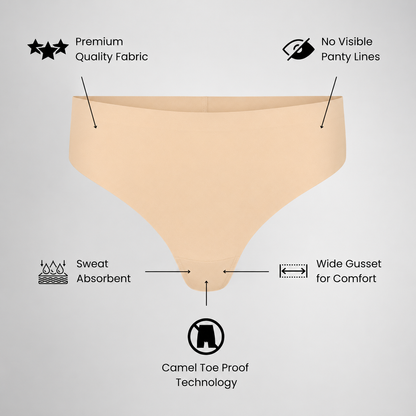 OLO Invisible Camel Toe Thong High Rise
